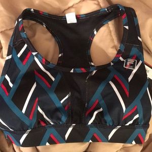Fila sport bra NWT size small black, red and blue